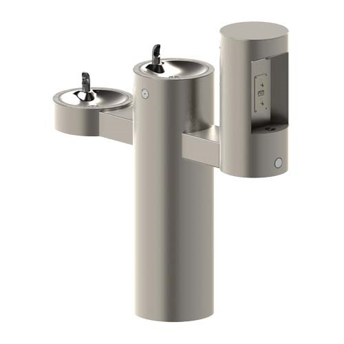 GYV34 Pedestal Mounted Bi-Level Drinking Fountains with Bottle Filler on Arm GYV34 Pedestal Mounted Bi-Level Drinking Fountains with Bottle Filler on Arm