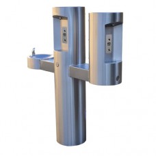 GYW44 Pedestal Mounted Bottle Filler with Barrier-Free Drinking Fountain and Bottler Filler on Arms GYW44 Pedestal Mounted Bottle Filler with Barrier-Free Drinking Fountain and Bottler Filler on Arms