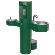 GWQ85 Pedestal Mounted Bottle Filler with Drinking Fountain and Washing Station GWQ85 Pedestal Mounted Bottle Filler with Drinking Fountain and Washing Station